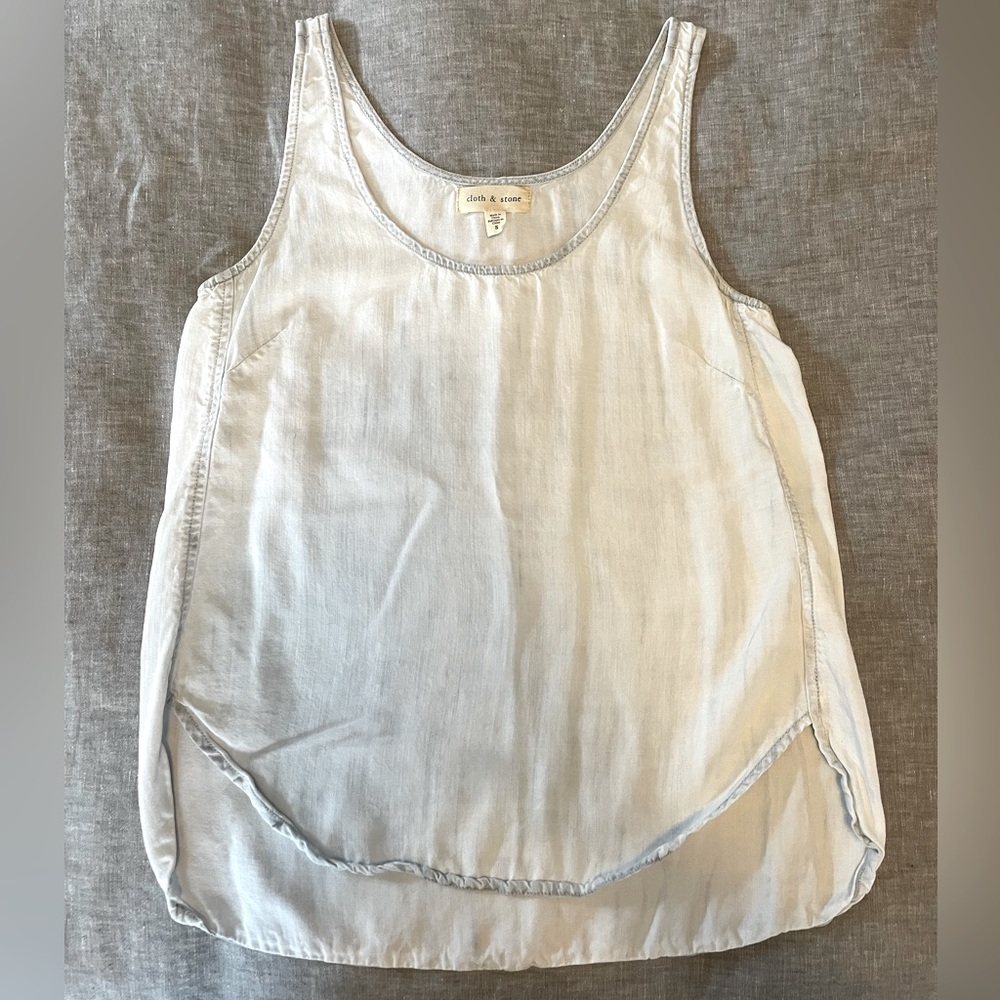 cloth & stone Women's size small Palest Blue Tencel Lyocell Scoop Neck Tank Top